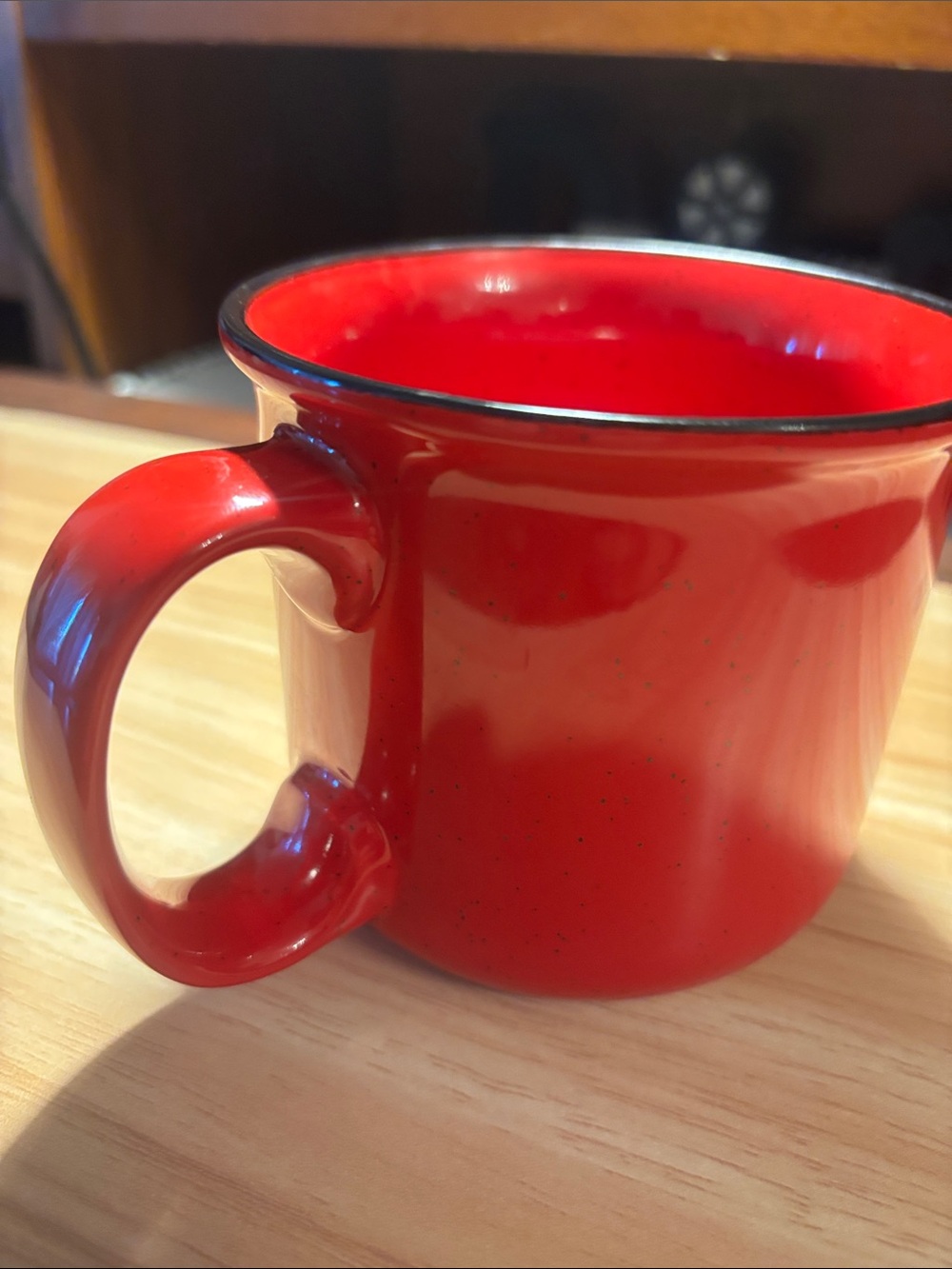 Tim Hortons Red Ceramic Mug with Maple Heart Icons - Picture 6 of 9